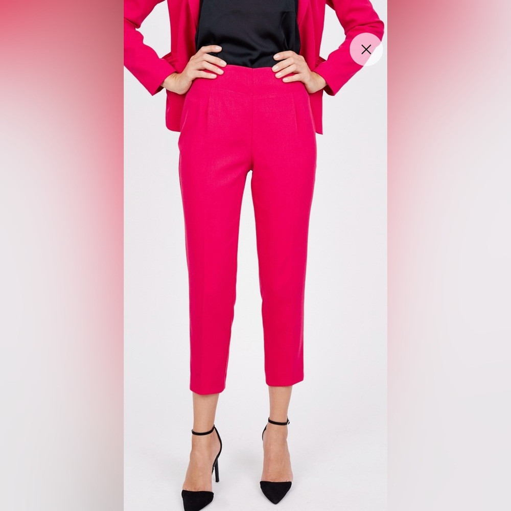 Ava | Hot Pink Cropped Trousers | Small